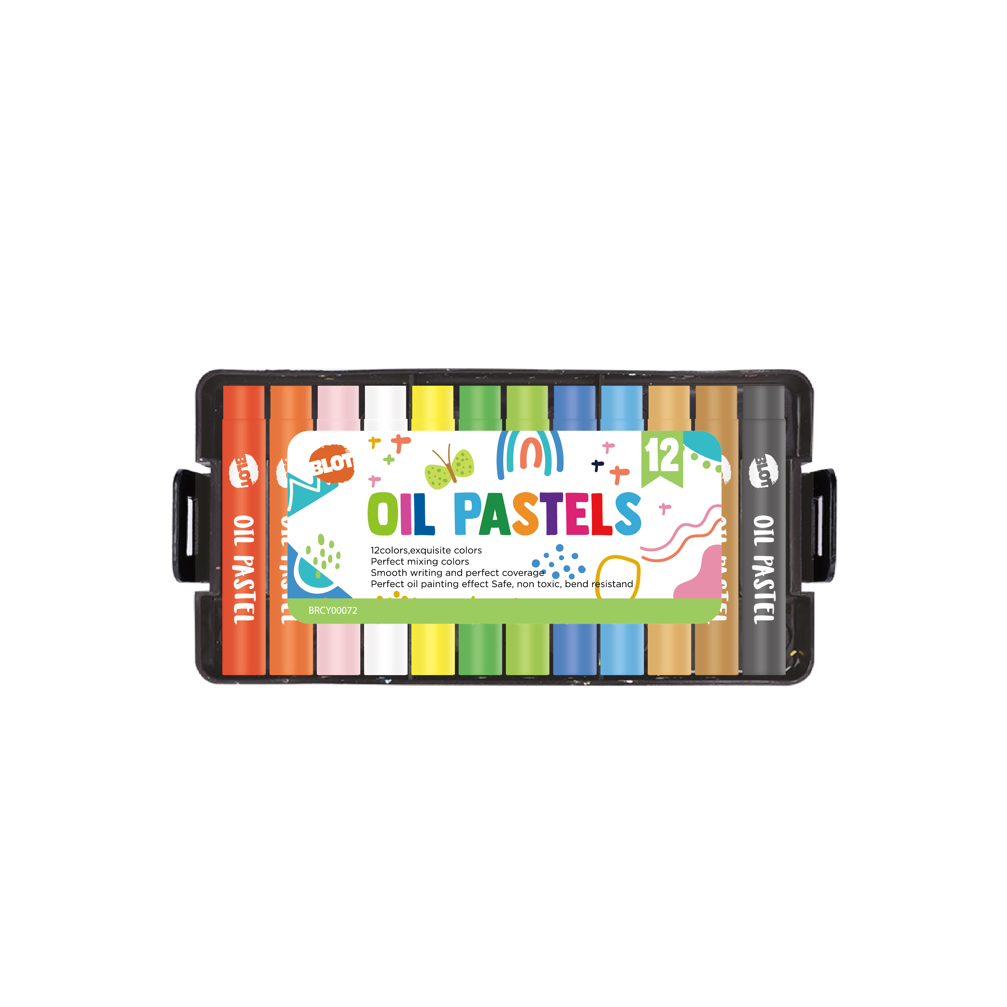 Масляная пастель BEIFA BRCY00072 12цв пластиковая коробка
