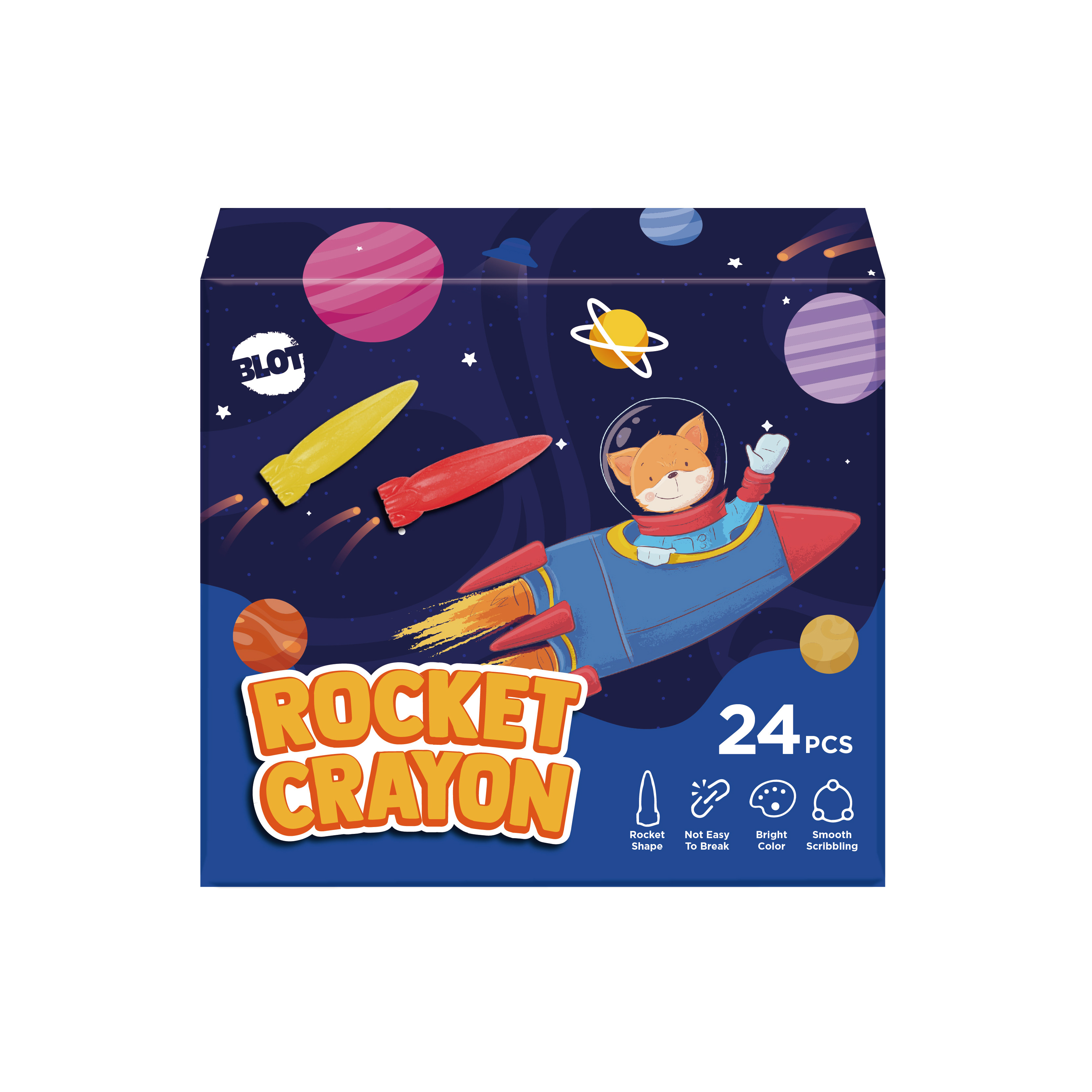 Восковые мелки BEIFA BRCY00079 24цв цветная коробка