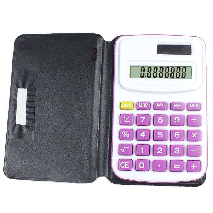 Калькулятор карманный BEIFA GHY-888 8-разрядный двойное питание 10*6.2*0.9см цветная коробка ассорти