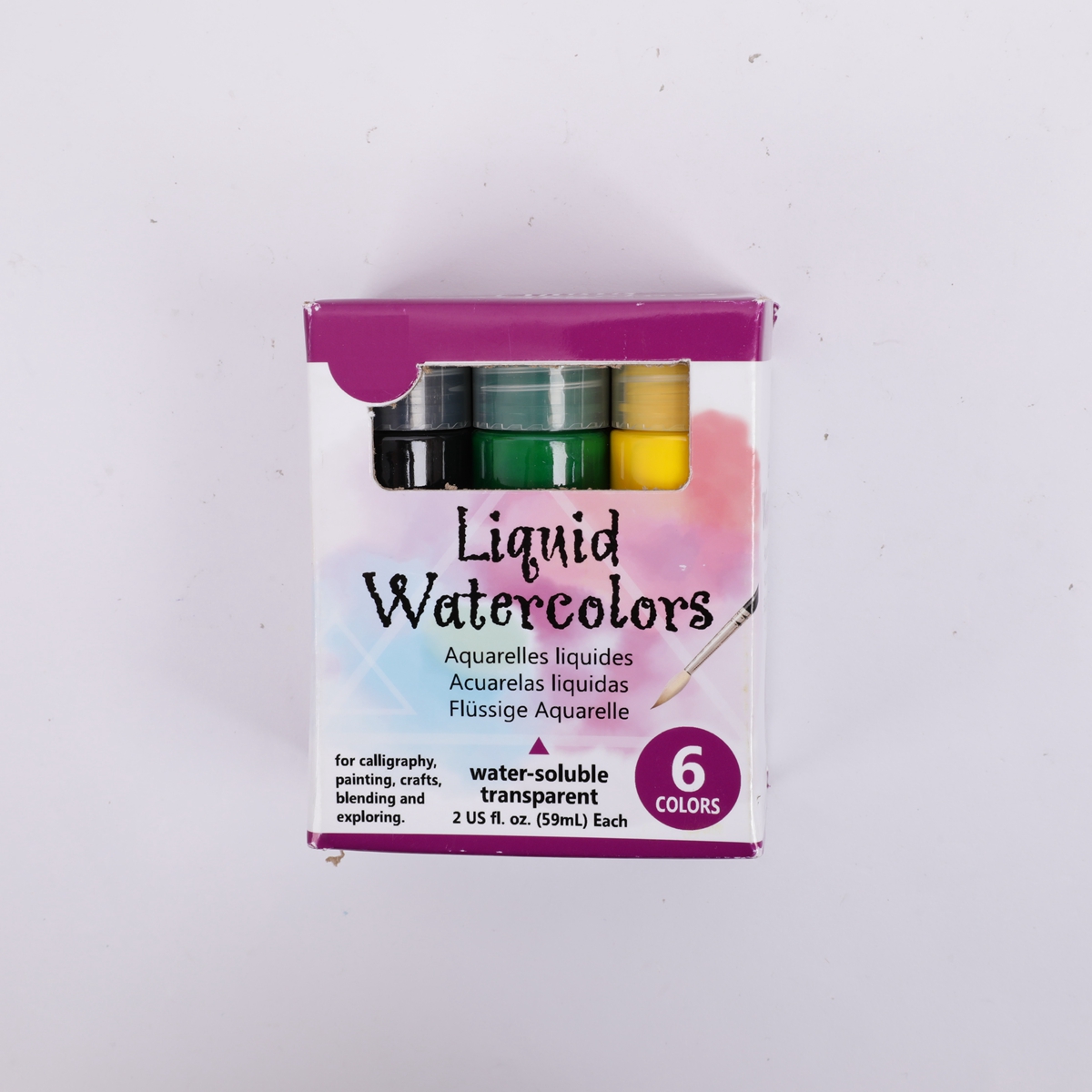 Краски акварельные BEIFA BF2115 6цв 59мл/бутылка