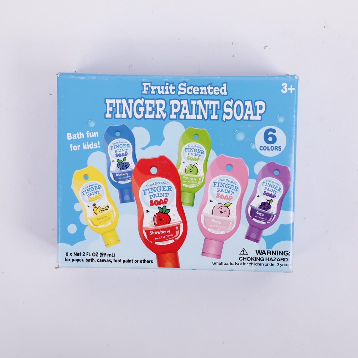 Мыльная краска для ванны пальчиковая BEIFA BF2777 6цв 59мл/бутылка