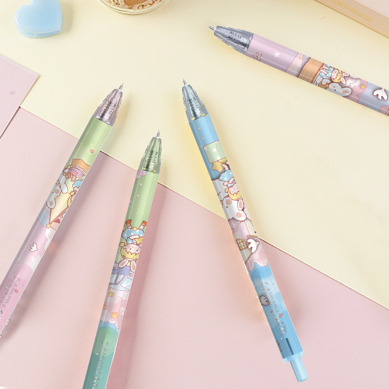 Набор гелевых ручек автоматические BEIFA GPF0158001 0.5мм черные чернила ПЭТ коробка 4шт/упаковка