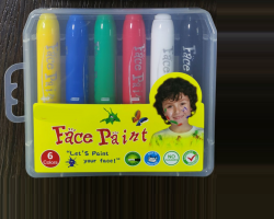 Набор аквагрима для детей BEIFA 6цв неоновый цвет пластиковая коробка