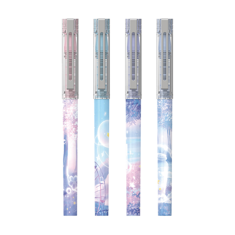 Набор ручек-роллеров BEIFA GAF0038001 0.5мм черные чернила ПЭТ коробка 4шт/упаковка