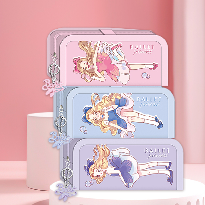 Пенал BEIFA EAF0031 3 отделения брезент 22*9*6см ассорти