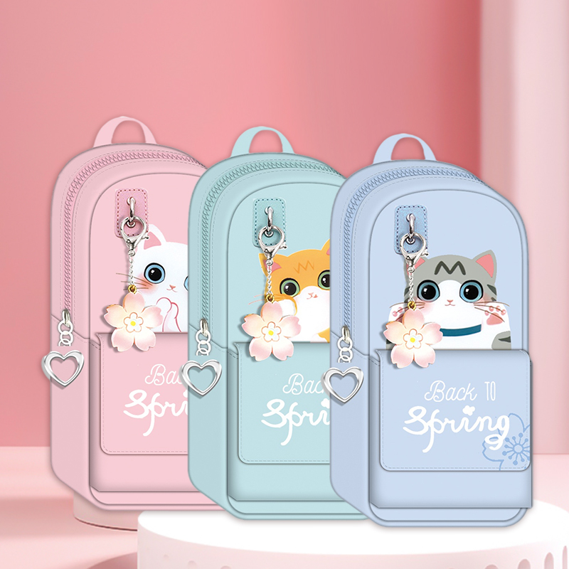 Пенал BEIFA EAF0039 2 отделения брезент 20*9*5см ассорти