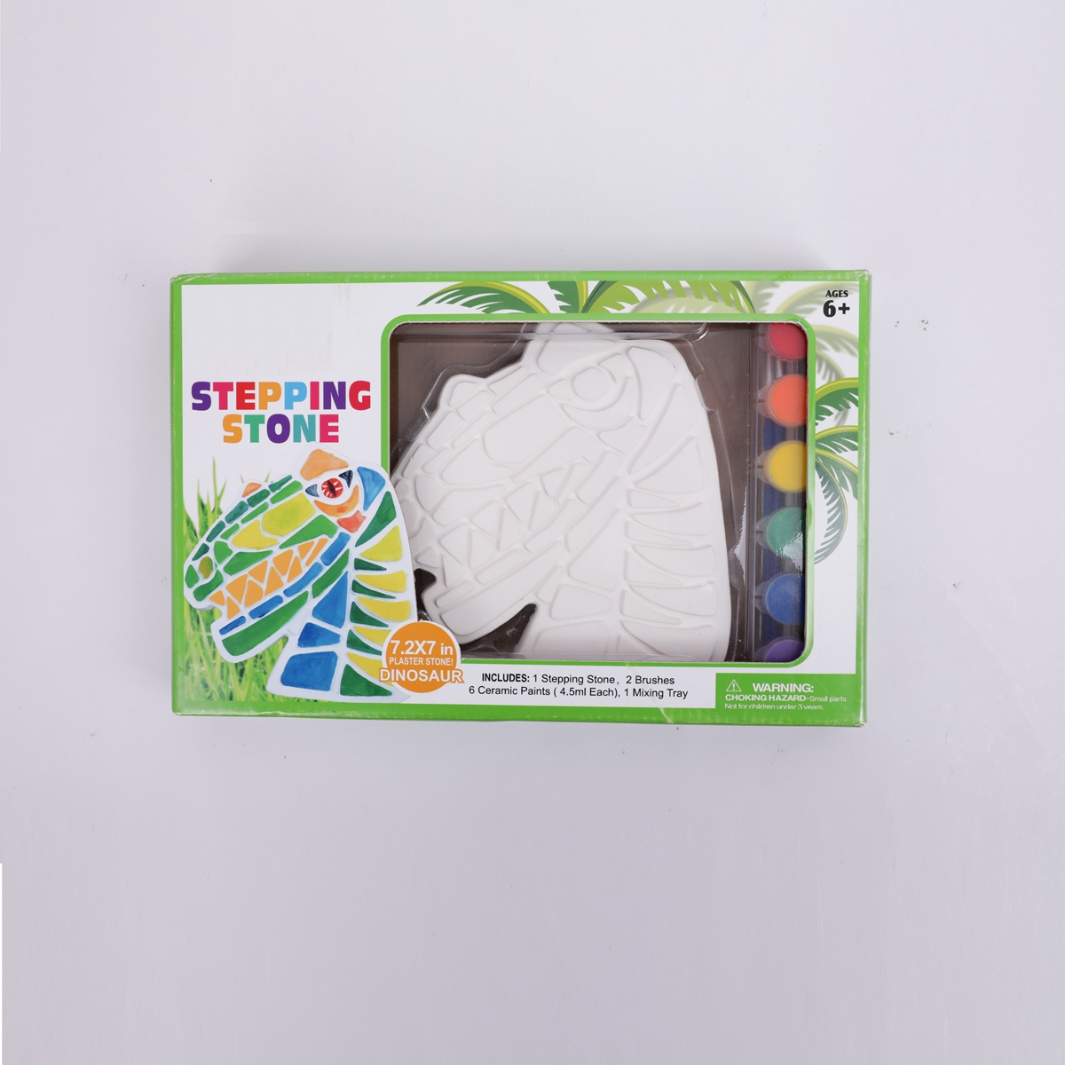 Рисование на гипсовых фигурках “динозавр” BEIFA BF2874 2 кисти 6цв*4.5мл краски в комплекте