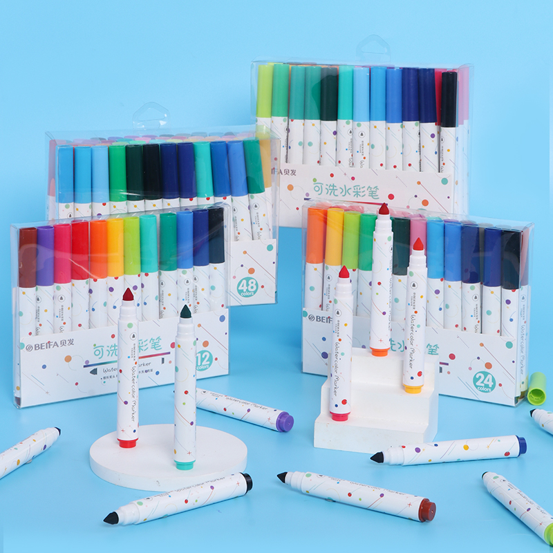 Фломастеры смываемые чернила BEIFA GSF0015001 48цв ПЭТ коробка